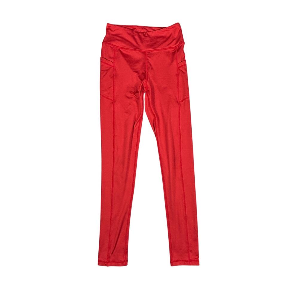 Wolven Leggings Womens XS Red Athletic Running Yoga 25" Gym Workout Active Tight